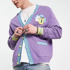 Purple ASOS unicorn cardigan